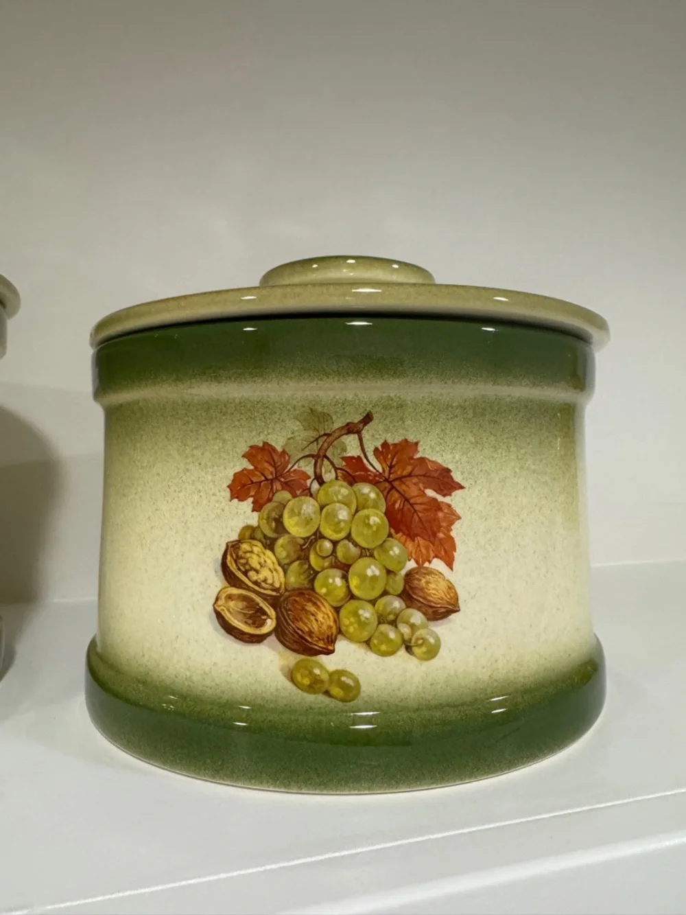 Vintage‎ Ceramic Fruit Canister Set Green Ombre Farmhouse Kitchen